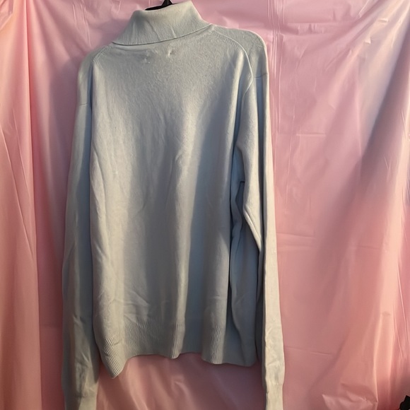 EL Daws 💯 Light Blue 2 Ply Turtleneck Cashmere Sweater.Size XL. NWOT🔺FIRM🔺 - Picture 5 of 5